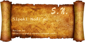 Sipeki Noémi névjegykártya